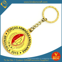 Logo personnalisé Étirement doux promotionnel Ajouter Epoxy Metal Gold Key Chain De Chine